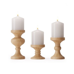 Support à bougie en bois, décoration rustique de style farmhouse pour la maison, centre de table pour salle à manger, salon, chambre et décoration de mariage - Product Image 2