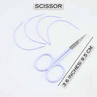 Aiguilles à cheveux courbées en forme de C en gros, en acier inoxydable, pour la confection de perruques et le tissage de cheveux