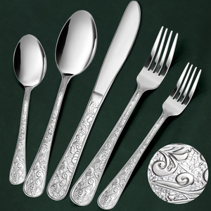 Ensemble de couverts en acier inoxydable de haute qualité, 5 pièces, finition miroir, couteau, fourchette, cuillère, vaisselle pour la maison, la cuisine, l'hôtel, au meilleur prix - Product Image 6