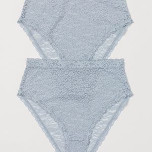 Women's 2-Piece <b>Lace</b> Lingerie Set Semi-Sheer High Waist Briefs And Bra With Built-In Pads Handwash Only - Product Image 4