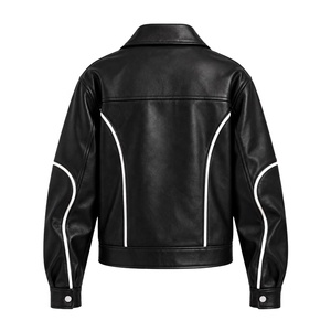 Nouvelle arrivée : veste de moto en cuir noir à manches longues, veste de motard classique pour l'hiver - Product Image 5
