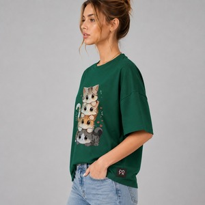 เสื้อยืดผู้หญิงแฟชั่นสีพื้นสไตล์ไฮสตรีทขายดีประจำฤดูร้อน พิมพ์ลายโลโก้ตามสั่ง สไตล์ฮิปฮอป 100% - Product Image 4