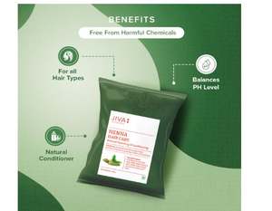 Polvo para el Cuidado del Cabello Jiva Henna 200 g - Paquete de 2 (400 g) |   100% Puro y Natural |   Limpia y Nutre el Cabello y las Raíces - Product Image 4