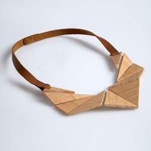 Collier ethnique en bois écologique pour femmes, artisanat en bambou et en bois - Product Image 3
