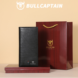 BULLCAPTAIN Portefeuille long en cuir véritable pour homme, luxe, cuir de crocodile, blocage RFID, pochette pour téléphone, portefeuilles personnalisés - Product Image 6