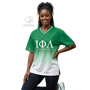 เสื้อยืดโอเวอร์ไซส์สำหรับผู้หญิง Iota Phi Lambda Sorority สีเขียวขาว สไตล์ลำลอง ทรงหลวม คอวี ลายกราฟิกสำหรับกลุ่มพี่น้องนักศึกษา เหมาะสำหรับใส่ในมหาวิทยาลัย - Product Image 5