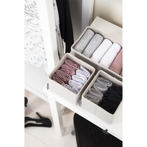 MA64 Modern Design Set 3 Fabric <b>Drawer</b> Insert Organizer Foldable Closet <b>Storage</b> <b>Boxes</b> for Underwear Scarves Belts Sunglasses 2cm - Product Image 5