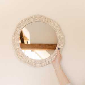Boho Rattan Mirror <b>Frame</b> Wooden Handmade Mirror Wall <b>Mount</b> <b>Frame</b> Natural Cane Home Decoration Home Accent - Product Image 2