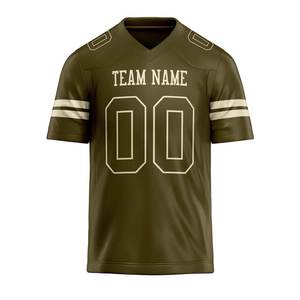 Custom Olive Green Football Jersey Team Uniform Sublimated Moisture Wicking Polyester <b>Athletic</b> Shirt OEM ODM Sportswear - Product Image 4