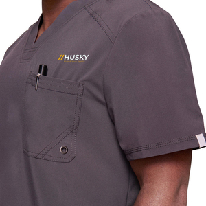 Blouses Médicales Unisexe de Qualité Supérieure en Tissu Spandex/Polyester, Hauts à Manches Courtes Col V pour la Détection d'Aiguilles en Milieu Hospitalier - Product Image 5