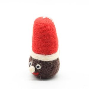 Ornement de Noël en feutre de laine fait main, personnage en feutrage à l'aiguille, boule décorative colorée pour les fêtes - Product Image 2
