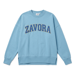 เสื้อสเวตเชิ้ตทรงหลวมแบบดรอปโชว์เดอร์ ผ้าเฟรนช์เทอร์รี่สุดเทรนดี้ ปักลายทักเกิลทวิลล์แบบกำหนดเอง คอกลมสีฟ้าอ่อน แบบโอเวอร์ไซส์ ผลิตตามแบบ ODM - Product Image 1