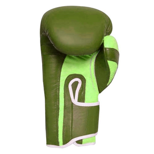 Custom Olive Green Boxing Gloves Professional Sparring Training Gloves Leather Kickboxing MMA Muay Thai Punching Bag Gloves - Product Image 6