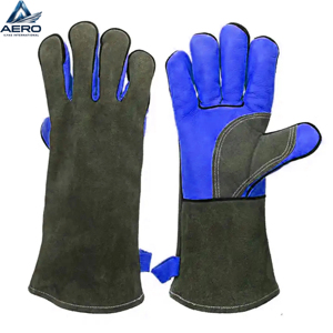 Guantes de Trabajo de Cuero Estilo OEM, Guantes de Mecánico de Piel de Vacuno, Resistentes a Cortes y Soldadura, Duraderos, con Silicona - Product Image 2