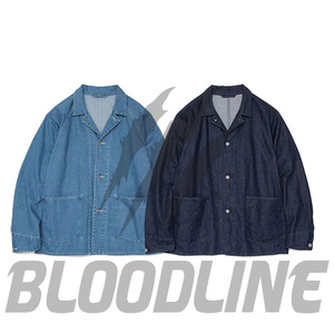Chaqueta Vaquera BLOODLINE Tipo Blouson, Manga Larga, Cuello Camisero, Cierre de un Botón, Color Azul Lavado, Invierno, Algodón Ecológico - Product Image 5