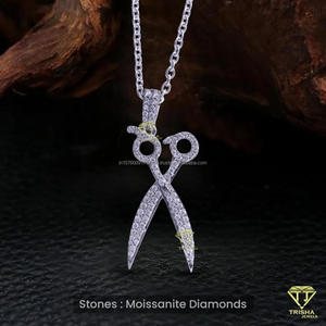 Collar de Lujo con Colgante de Barbero, con Diamantes Cultivados en Laboratorio y Diseño de Acabado Premium - Product Image 4