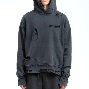 Sweat-shirt haut de gamme effet usé pour homme, style streetwear, avec doublure intérieure confortable - Product Image 5