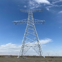 Tour de transmission électrique 132kv/200kv certifiée ISO9001, galvanisée à chaud