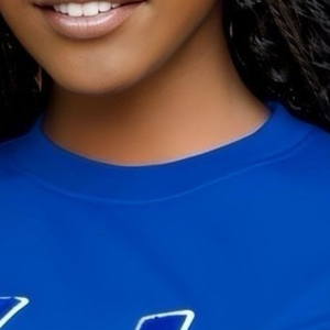 Camiseta Azul de Chenilla Zeta Phi Beta para Mujer, Camiseta Casual Bordada con Letras Griegas de la Hermandad Zeta - Product Image 2