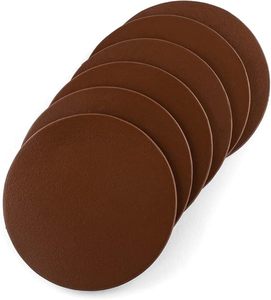 <b>Full</b> grain leather coasters Round Set Of 10 pcs Round coaster for glass - Coasters for drinks - includes holder Leather Coasters - Product Image 4