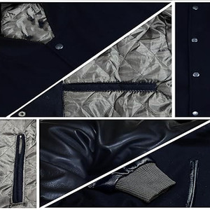 เสื้อแจ็คเก็ตเบสบอลแขนยาวไซส์ใหญ่สำหรับผู้ชาย แบบ Letterman Varsity ปักลาย Chenille ตามสั่ง - Product Image 6