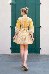 Vestido midi de algodón suave con estampado floral tejido para mujer, estilo bohemio, con cinturón, sin mangas, informal, para verano, playa o resort, corte en A. - Product Image 3