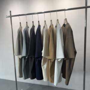 Camiseta Personalizada de Alta Calidad con Hombros Caídos, Cuello Grueso de 350 g/m², Lisa, 100% Algodón, de Lujo para Hombre - Product Image 3