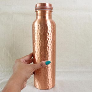 Elegant Hand-Hammered Design Durable Metal <b>Drinking</b> <b>Bottle</b> for Daily Hydration Wholesale Pure <b>Copper</b> Water <b>Bottle</b> Set for Sale - Product Image 2