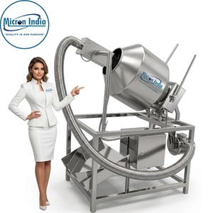 Industrial Electric Drum Roaster Machine Stainless Steel Micron India 440V 100kg/hr Plastic SS304/316 for Nuts Seeds Grains - Product Image 3