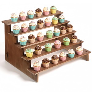 Handcrafted <b>Rustic</b> Pine <b>Wood</b> Tiered Cake Stand - Wholesale Wooden Display Risers - Product Image 3