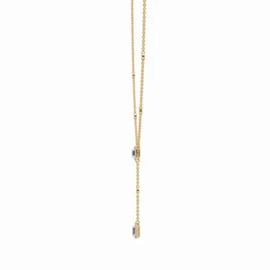 Colgante de Diamante Cultivado en Laboratorio con Forma Redonda y Esmeralda en Oro Amarillo de 18K, Collar con 41 Piezas de Diamantes - Product Image 6
