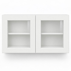 Gabinete de pared con puerta de vidrio de 33 x 18 pulgadas, blanco, estilo Shaker, RTA, marca privada, fabricante OEM de Vietnam - Product Image 1