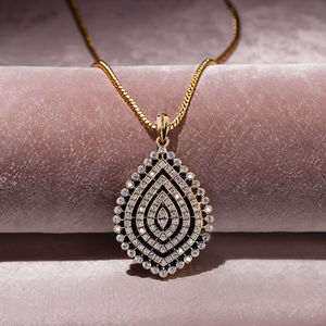 Pendentif rond serti de diamants brillants en or 18 carats de qualité supérieure, bijou féminin tendance, collier de luxe pour soirée. - Product Image 1