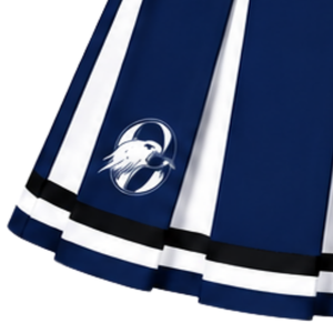 Jupe plissée bleu marine pour femme, uniforme de cheerleading, tenue de danse pour équipe, vêtement de performance avec motif rayé - Product Image 6