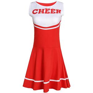 Ensemble jupe et haut de pom-pom girl professionnel pour adulte, 100 % polyester, imprimé par transfert thermique, 220 g, logo frontal, uniforme de compétition - Product Image 4