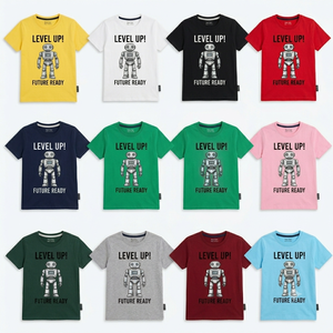 Camiseta de Algodón de Cuello Redondo y Manga Corta para Hombre, con Estampado de Personaje Robot, Color Personalizado, Impresión por Transferencia de Calor, Tela de 180g, Estilo Casual - Product Image 4