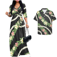 Conjuntos a juego vintage unisex para parejas, vestido largo maxi informal y formal para mujer, corte ajustado, antiarrugas, transpirable, tejido sólido de verano