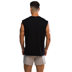 Débardeur noir graphique pour homme, sans manches, pour la gym, la musculation, le fitness, vente en gros OEM - Product Image 3