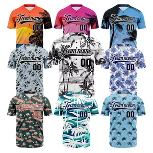 Nuevas Camisetas de Béisbol y Uniformes Personalizados Transpirables para Adultos de Alta Calidad 100% Poliéster con Cuello en V y Nombre del Equipo Personalizado - Product Image 2