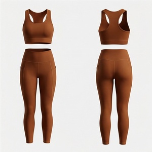 Conjunto de Yoga para Mujer de Marca Privada, Dos Piezas, Deportivo, a la Moda, Cintura Elástica, Ropa de Gimnasio Personalizada, Trajes de Entrenamiento - Product Image 1