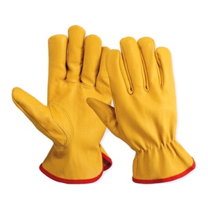 Guantes de Conducción con Parche de Cuero en la Palma, Guantes de Seguridad Anticorte, Antideslizantes y Anti-Impactos, Estilo sin Dedos para Trabajar y Conducir - Product Image 1