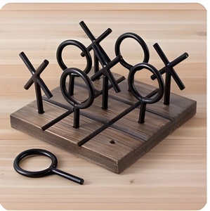 Modern marble tic tac toe game board with silver metal pieces elegant tabletop game decorative home decor stylish <b>coffee</b> <b>table</b> - Product Image 4