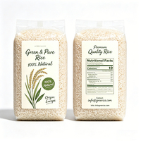 Sacs d'emballage alimentaire en plastique personnalisés à faible MOQ pour riz, 1kg, 2kg, 5kg à 10kg, avec fermeture éclair, sacs d'emballage de riz vides à fond plat, design personnalisé