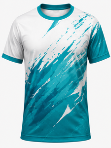 Camiseta Deportiva para Hombre, Manga Corta, Cuello Redondo, Secado Rápido, 100% Poliéster, Tejido de Punto, Estampado por Sublimación, Patrón Geométrico, Corte Regular - Product Image 1