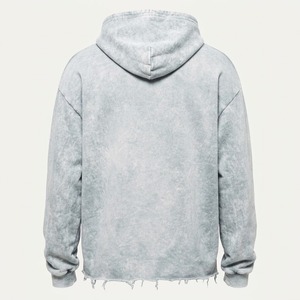เสื้อฮู้ดดี้ผู้ชายแบบมีโลโก้สั่งทำพิเศษ ทรงโอเวอร์ไซส์ ขอบตัดดิบ ทรงเข้ารูป ผ้าคอตตอน 100% ซักย้อมสีแบบวินเทจ หนานุ่ม - Product Image 6