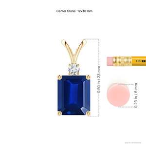 14K <b>Gold</b> 9*7MM Emerald-Cut IGI Certified 2.25Ctw Green Emerald Solitaire <b>Pendant</b> with 0.07Ct Round Diamond Handmade Fine Jewelry - Product Image 3