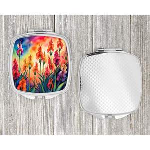 Coloré Glaïeul Compact Voyage Maquillage Miroir Portable Pliant Conception De Poche Cadeau pour Femmes et Filles - Product Image 4