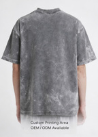 T-shirts Streetwear Homme Personnalisés avec Logo OEM, Col Rond, Manches Courtes, en Coton Lourd Tricoté Respirant et Séchage Rapide, 100% Coton, Effet Soie
