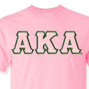 เสื้อยืด AKA Lettered AKA สีชมพูอ่อน คุณภาพพรีเมียม คอตตอน คอกลม เสื้อผ้าสำหรับชมรมนักศึกษากรีก - Product Image 4