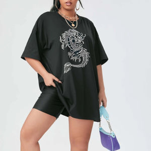 T-shirt à manches courtes pour femmes, vêtements respirants pour femmes, t-shirts d'été en coton slim, col rond, t-shirts décontractés pour femmes - Product Image 1